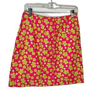 Lilly Pulitzer Ladybug Floral Skirt Psychedelic A Line Summer Size 6